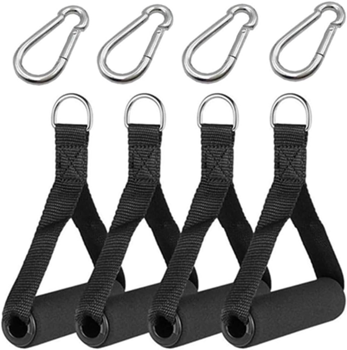 Set van 4 Weerstandsband Handvatten voor Fitness, Yoga en Pilates - Ideaal voor Krachttraining en Thuis Workouts