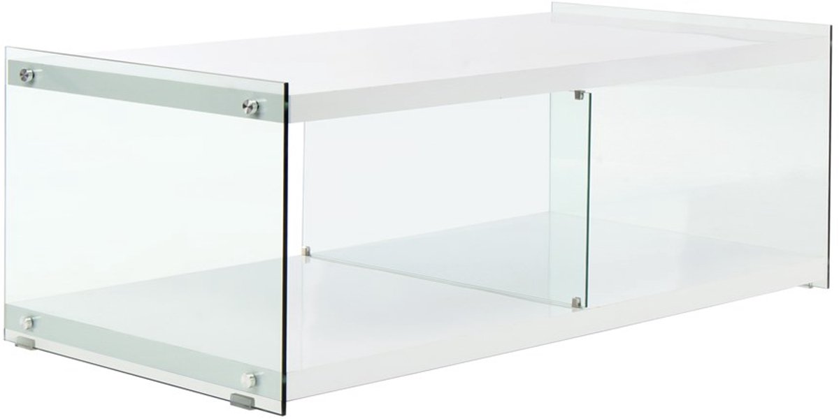 Padiro TV-meubel 120 x 45 x 60 cm - wit - MDF en gehard glas - met schap