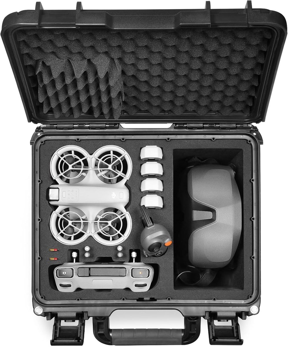 Waterdichte Hard Case voor DJI Neo 1, Goggles en Accessoires - Bescherming en Draagbaarheid voor Drone Enthousiastelingen