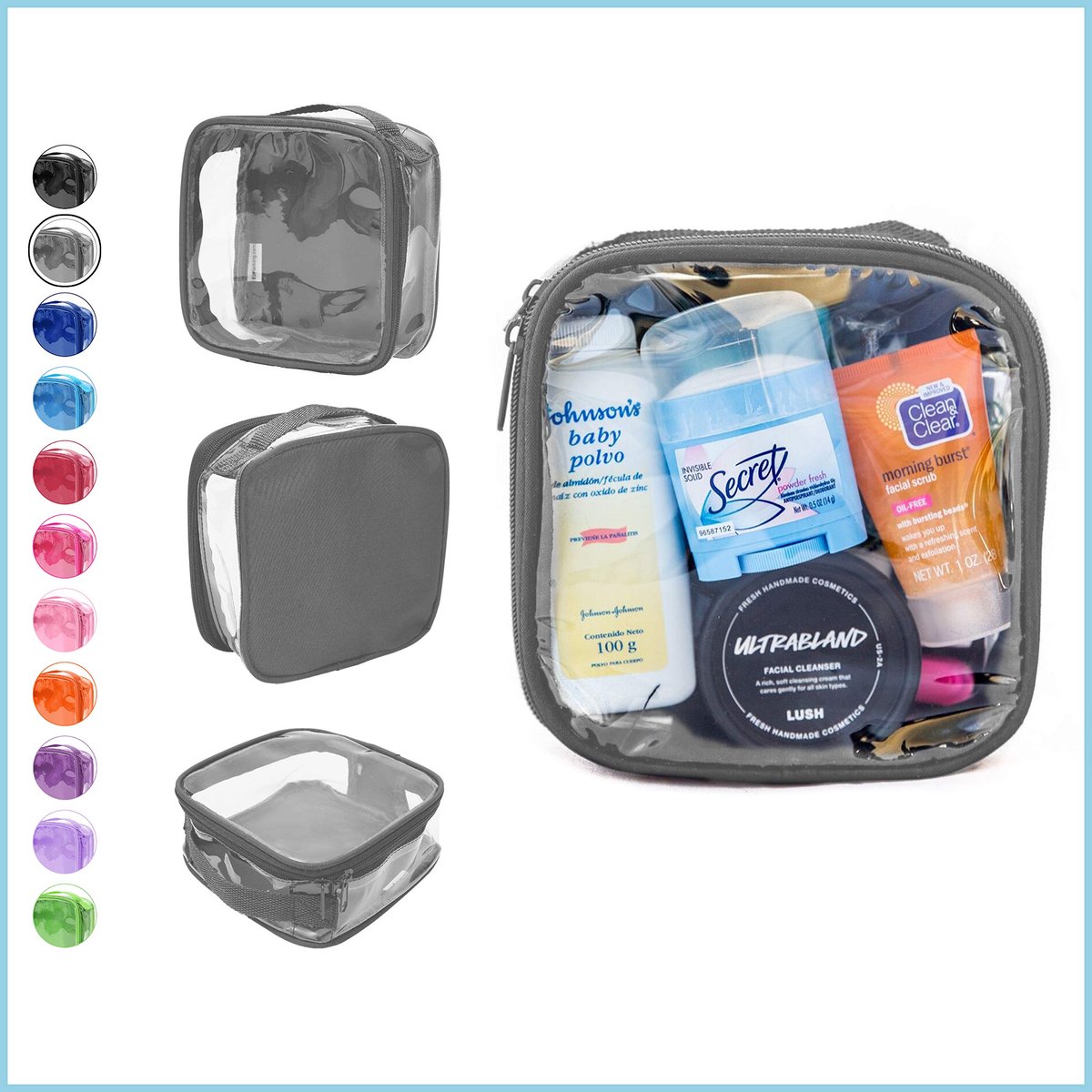 TSA-goedgekeurde toilettas 1 l - doorzichtig vinyl - herbruikbaar - perfect voor handbagage - ShopVlot