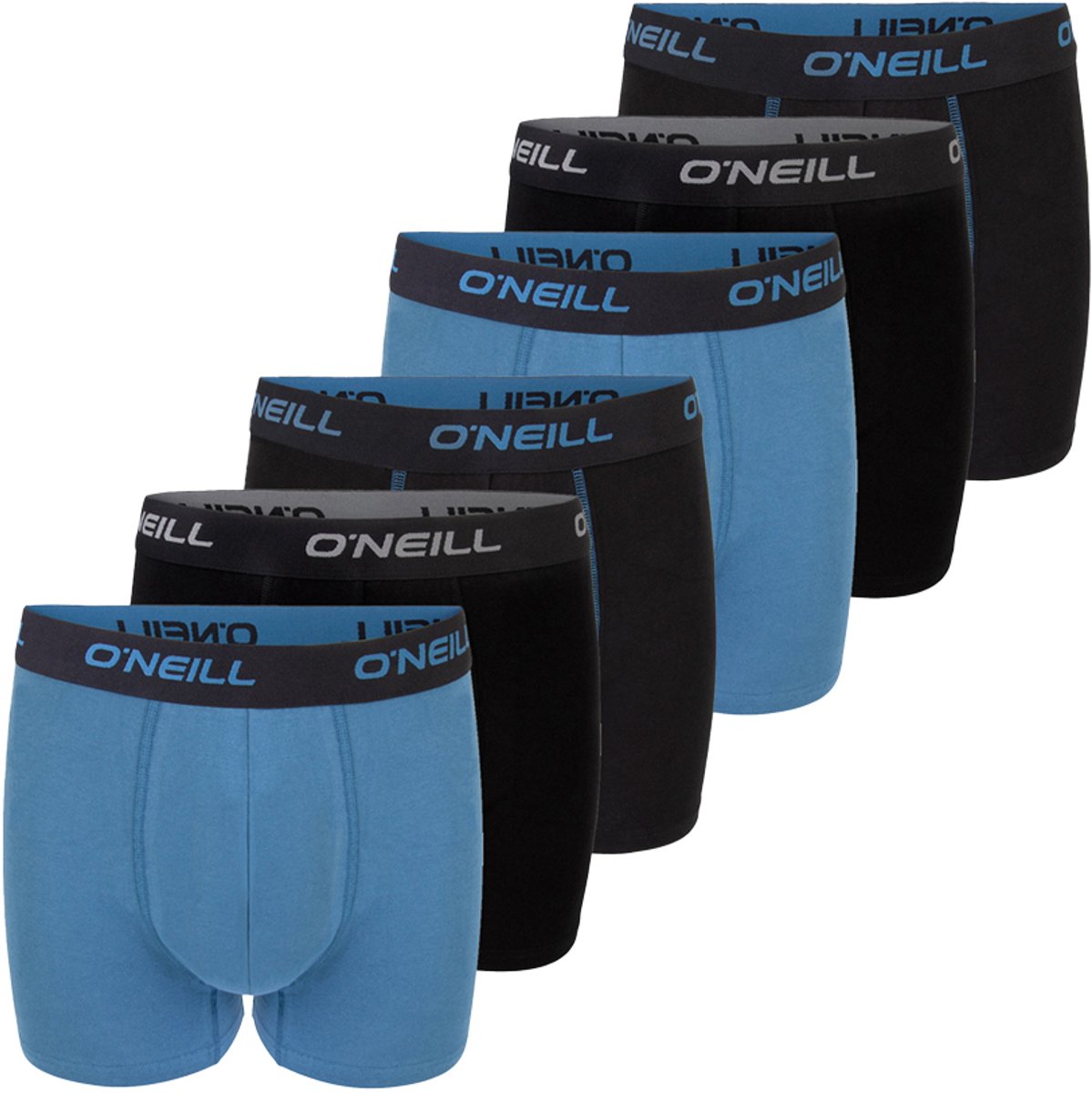O'Neill Heren Boxershorts Plain 6 Pack Veelkleurig M Ondergoed met Elastische Softband