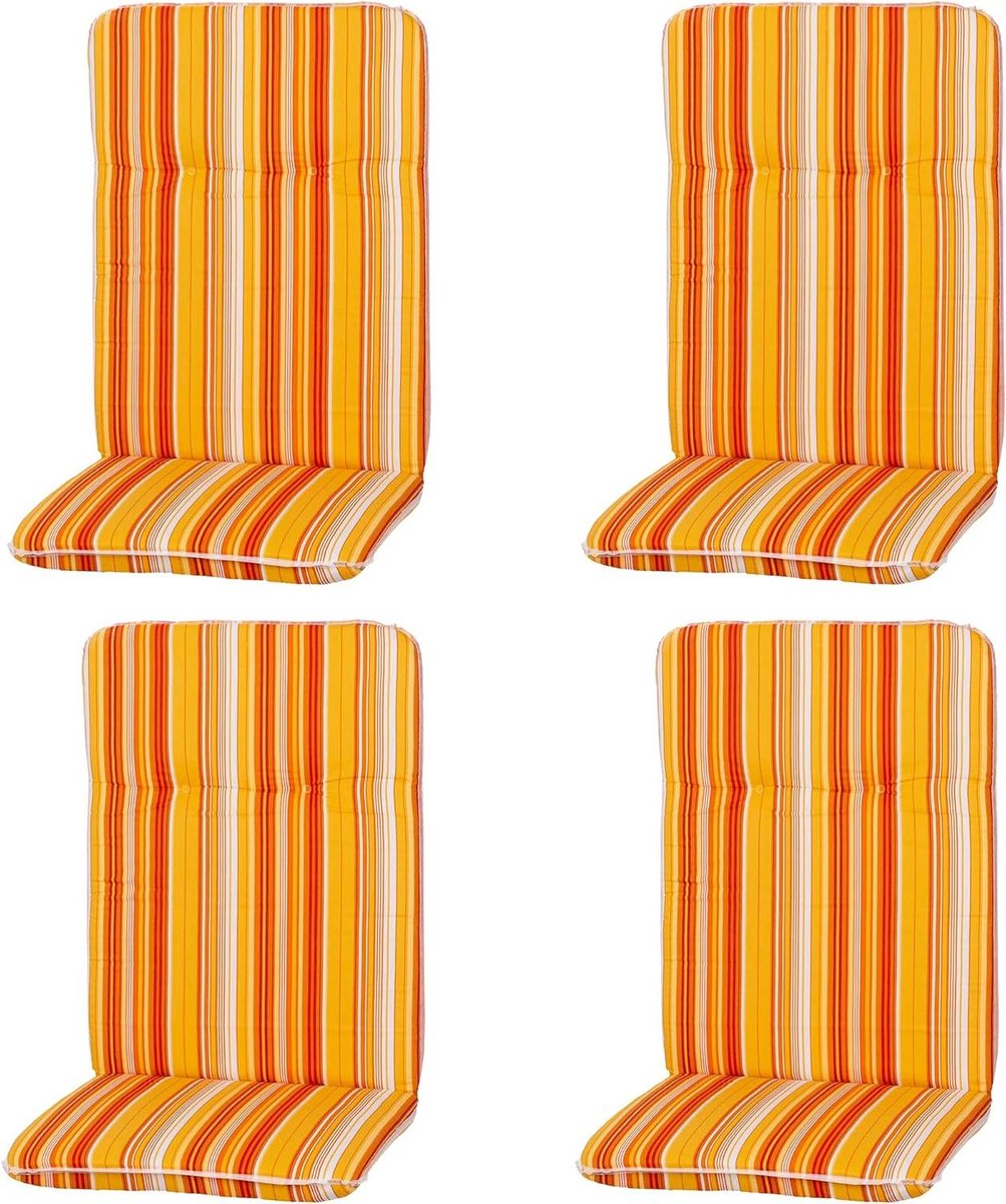 Tuinmeubelkussens Set - Stoelkussens Rugkussens - Comfortabel Zitten - UV-bestendig Structuurweefsel - 114 x 47 cm - Gestreept