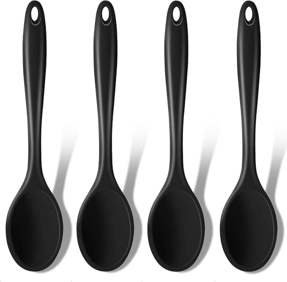 Siliconen Kooklepels Set van 4 - Hittebestendig tot 220°C - BPA-vrij - Geschikt voor Pannen met Anti-aanbaklaag - 20,5 cm