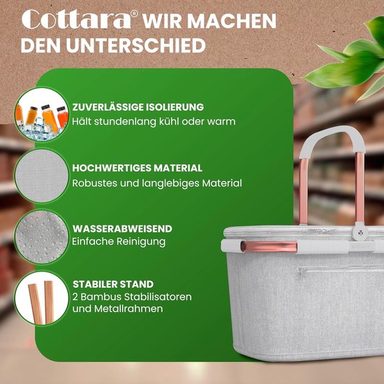 Thermo-boodschappenmand groot - geïsoleerde koeltas - versterkte bodem - ideaal voor picknicks - ShopVlot van Thermo期开奖 — afbeelding 5