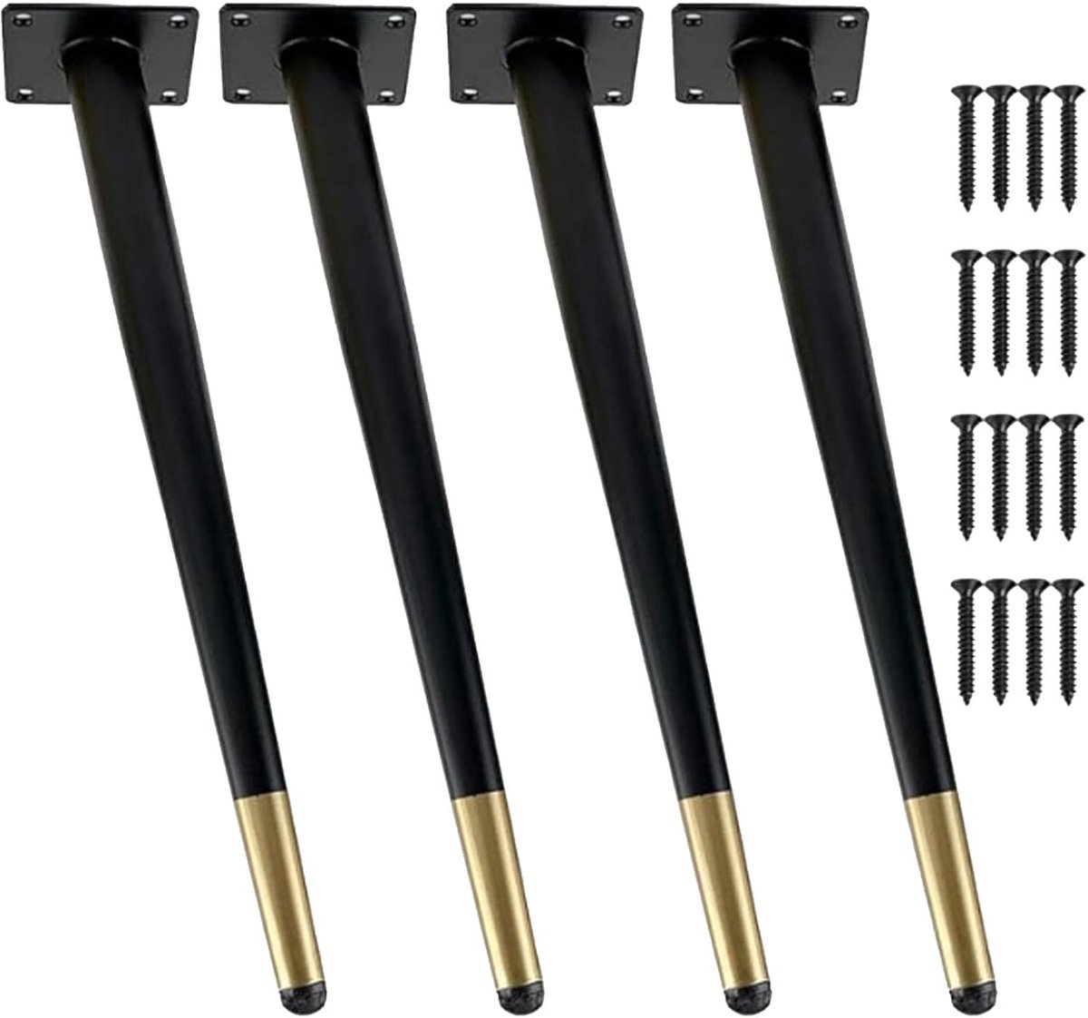 4 stuks 40,6 cm meubelpoten, metalen kantoortafelpoten, keukenmeubels werkblad steunpoten - ShopVlot