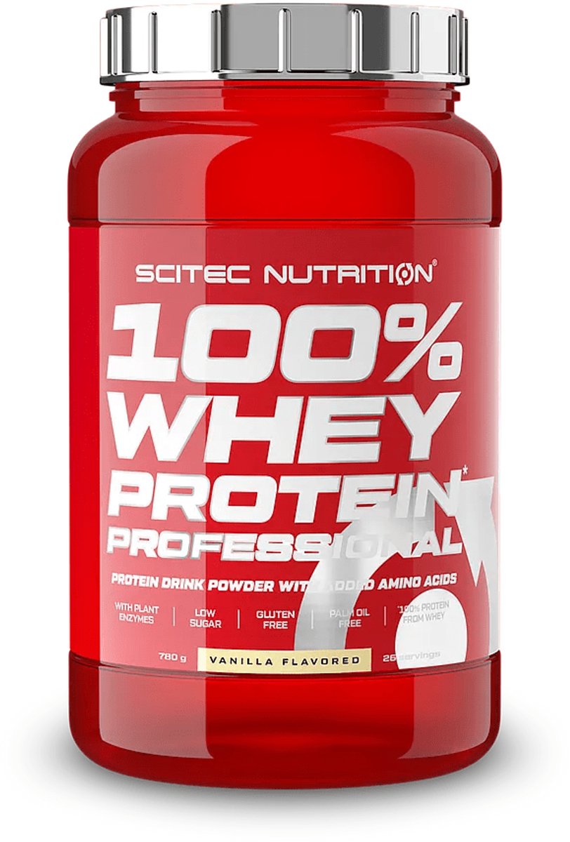 Scitec Nutrition® - 100% Whey Protein Professional (780 gram - Vanilla) - Vanille - 26 eiwitshakes - Premium proteine poeder - eiwitpoeder met aminozuren