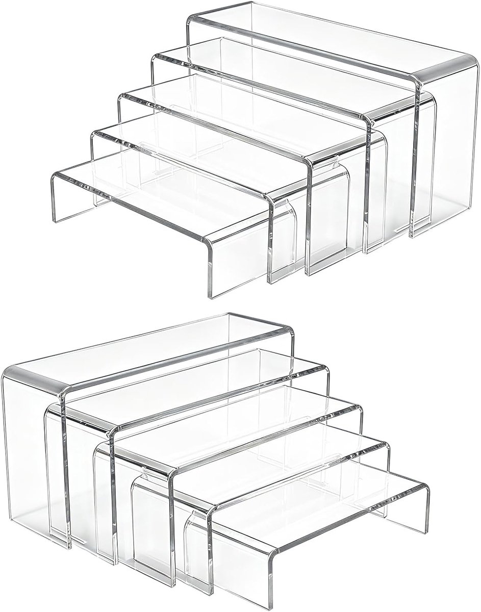 10 stuks acryl risers display-standaard, 5 maten helder riser rega, acryl display risers standaard, parfumorganizer - ShopVlot