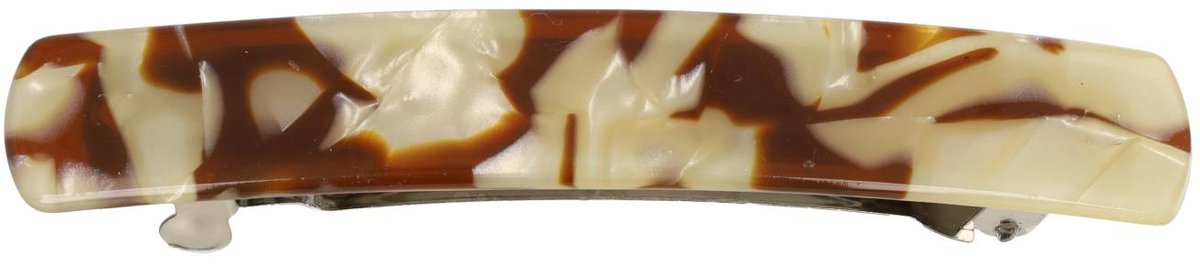 Haarsoires Haarspeld Patentspeld 9cm - Recht – Marmer Patroon – Bruin Creme - Haarspelden voor Dames - Haarklem - Haarclip - Haaraccessoires - Hair Clip - Decoratieve Haaraccessoire
