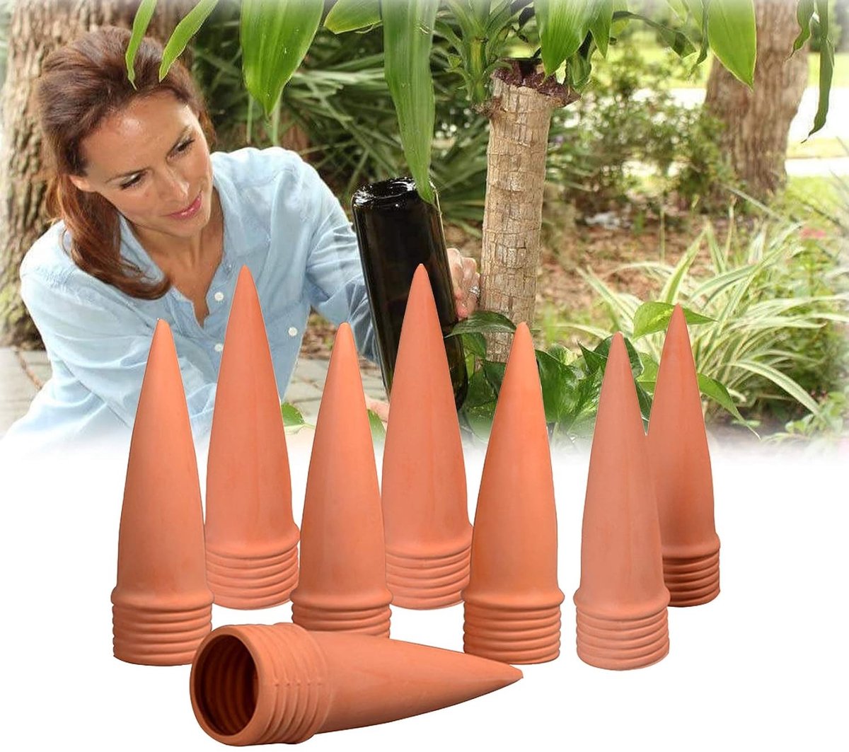 8 Stuks Terracotta Planting Ollas voor Drip Irrigatie - Ideaal voor Tuin en Binnenplanten