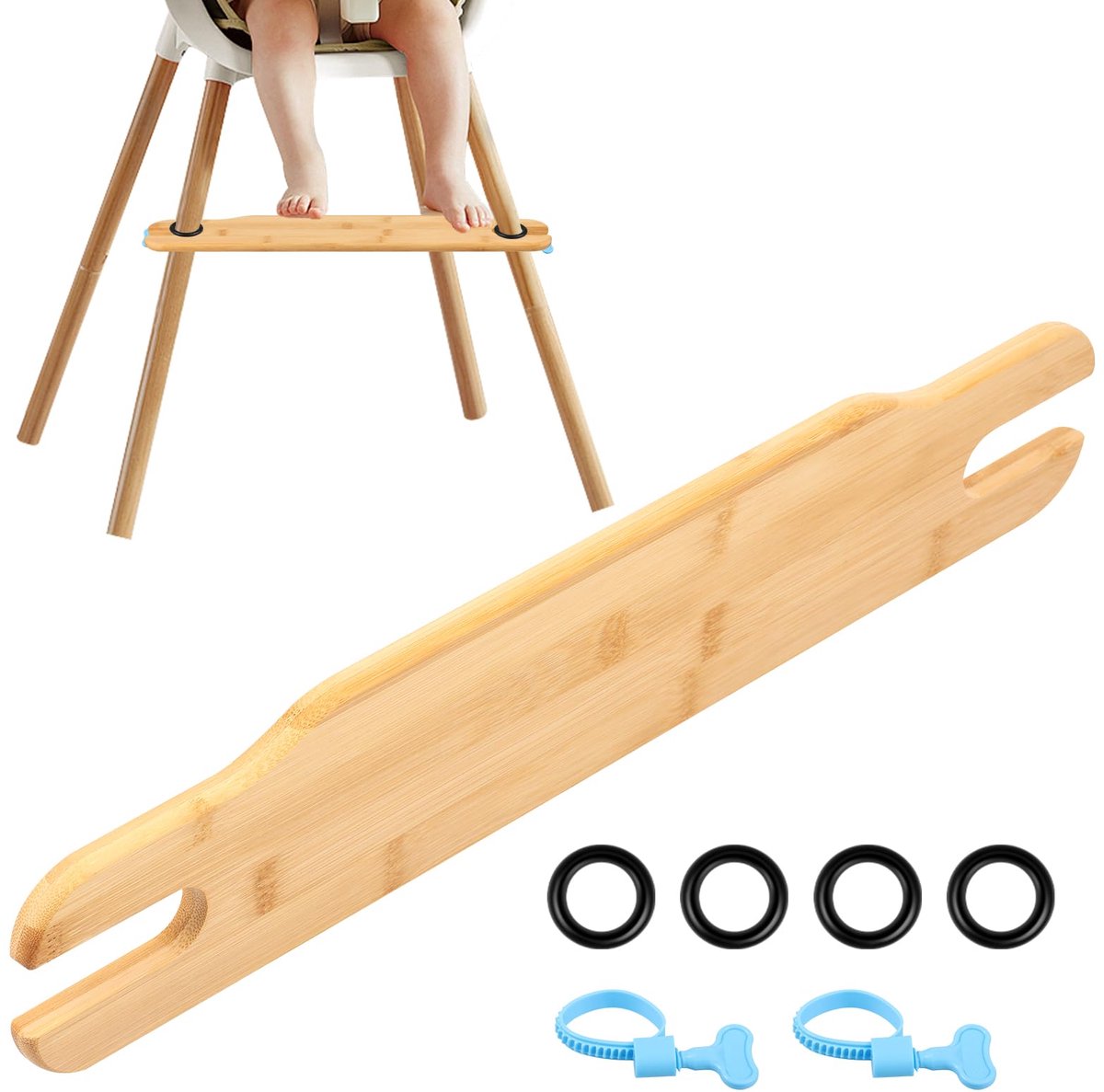 Kinderstoel antislip - hoogte verstelbaar - bamboe - veilig en comfortabel - ShopVlot
