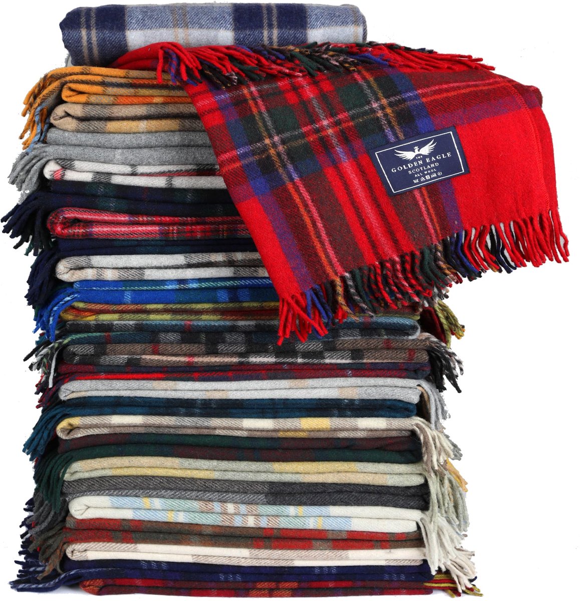 Grote deken tartan tapijt - Schotse tweedwol - ruitpatroon - warme winter - ShopVlot