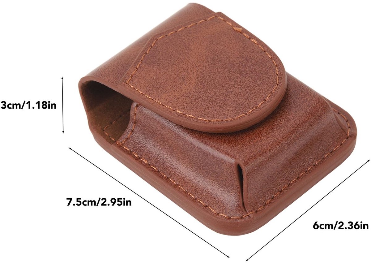 Lederen Aansteker Pouch Case Houder 3 Inch Opbergtas met Magnetische Gesp en Slot voor Man en Vrouw - ShopVlot