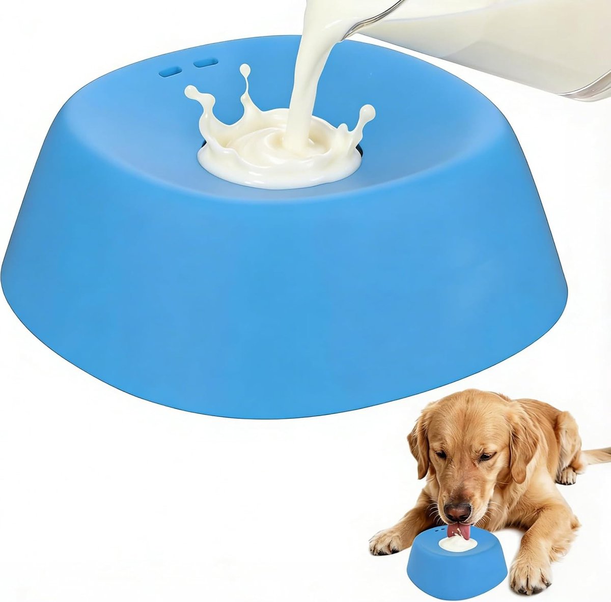 Lickmat voor Honden met Antislip Ondergrond en Draaiende Bal - Ideaal voor Yogurt en Langzaam Voeden, Versterkt Drinkplezier en Vermindert Verveling