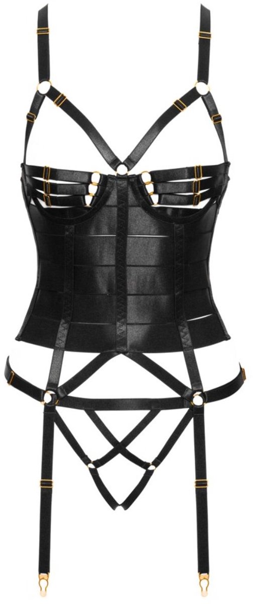 Cottelli Collection - Strapscorsage Set - Zwart