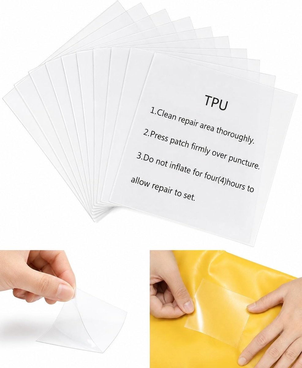 Zelfklevende Zwembadpleisters - Onderwater Reparatie Set van 10 Stuks, 7 x 7 cm, Sterk Waterdicht voor Luchtbedden, Opblaasbare Boten en Zwembaden