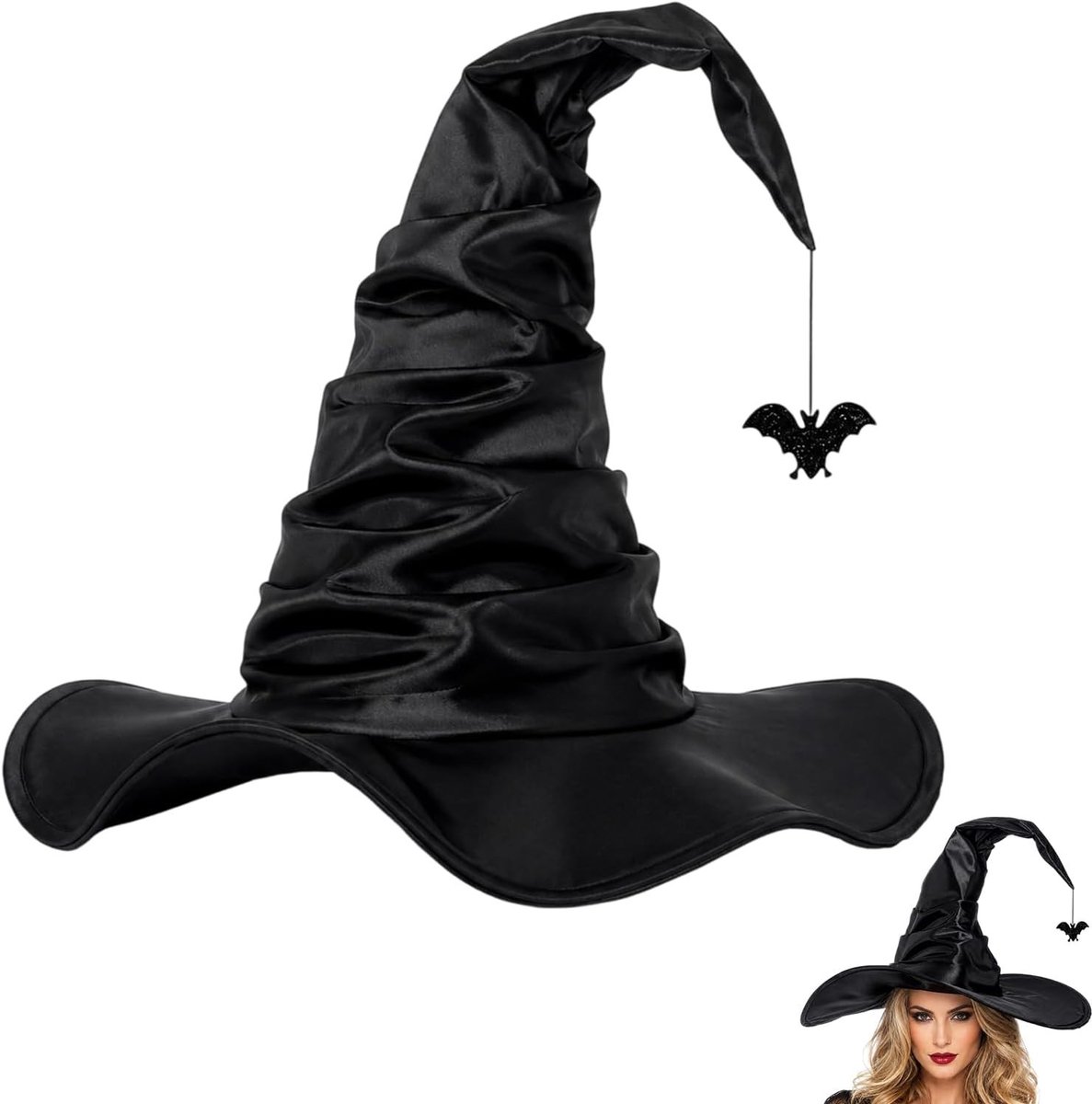 Dames Hoed voor Heksen met Vleermuis, Perfecte Accessoire voor Halloween Kostuum en Feestjes