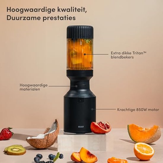 Krachtige Blender - Smoothie Maker - Gezonde Dranken Maken - 850W Motor - 640 ml - Zwart — afbeelding 5