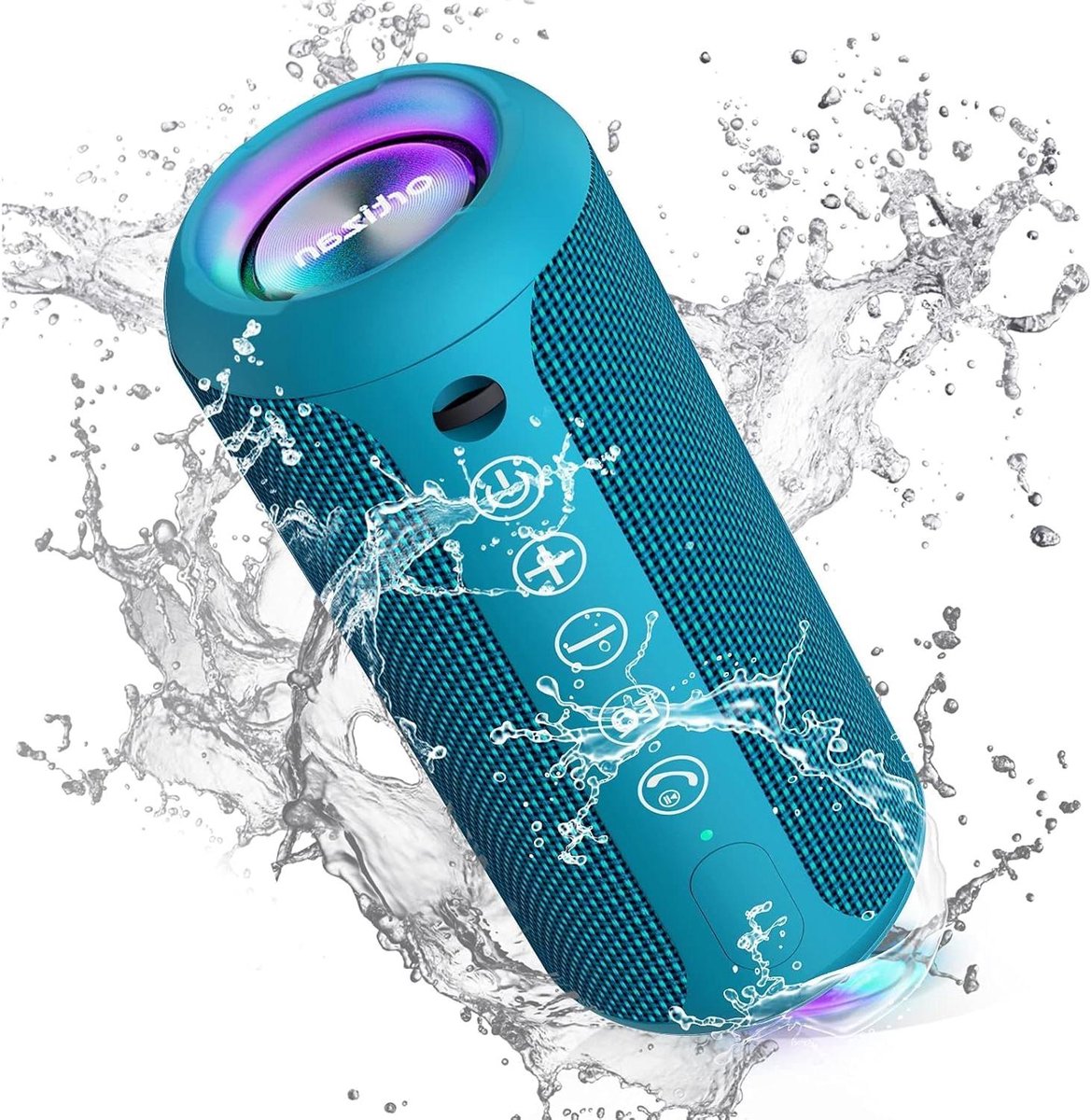 Draagbare luidspreker - Mini speaker - Muziek streamen - 360 graden geluid - 24 Watt - Blauw