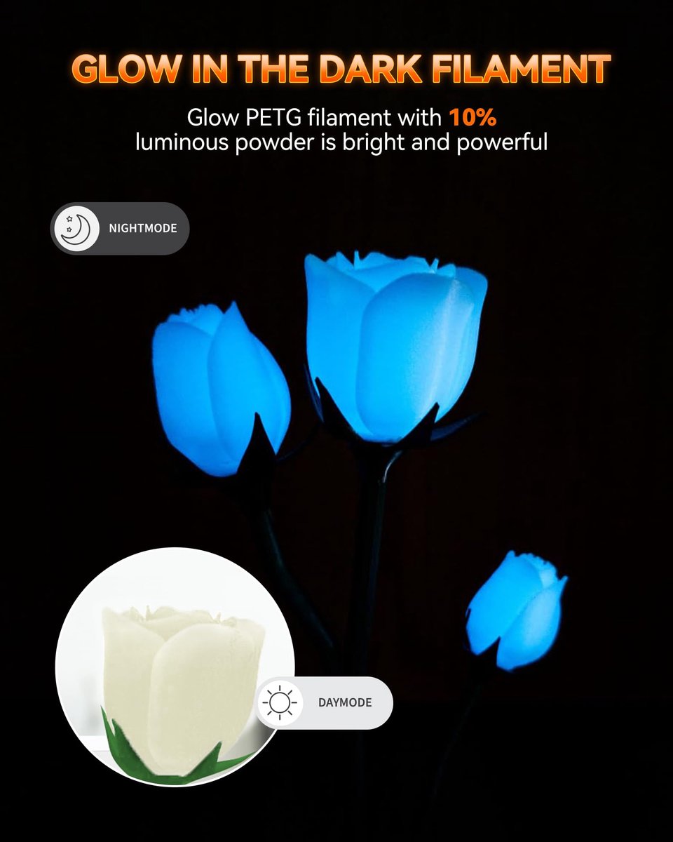 3D-printfilament 1,75 mm - PETG - glow in the dark - lange lichtduur - ShopVlot