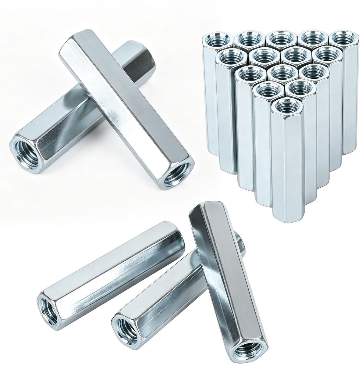 20 stuks lange moeren M6 x 40 mm, verbindingsmoeren, hulsmoer - ShopVlot