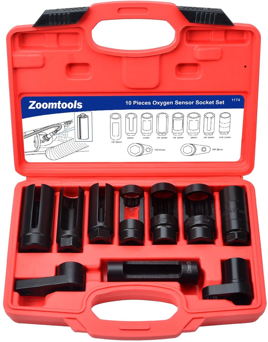 Lambda probe wrench, 22 mm, 27 mm, 29 mm, lambda probe, socket wrench for lambda probes (pack of 10) - ShopVlot