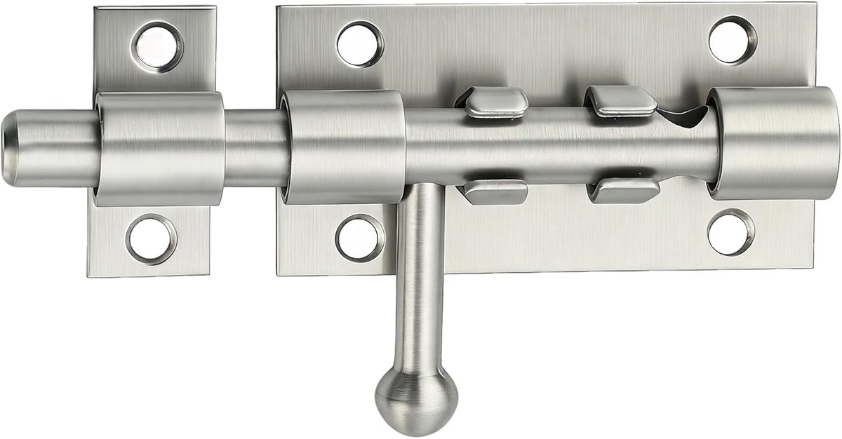 Mooche Sliding Door Lock SUS304 Stainless Steel Gate Latch 4" Door Lock for Cabinet Bathroom Pet Doors Window Garage - ShopVlot