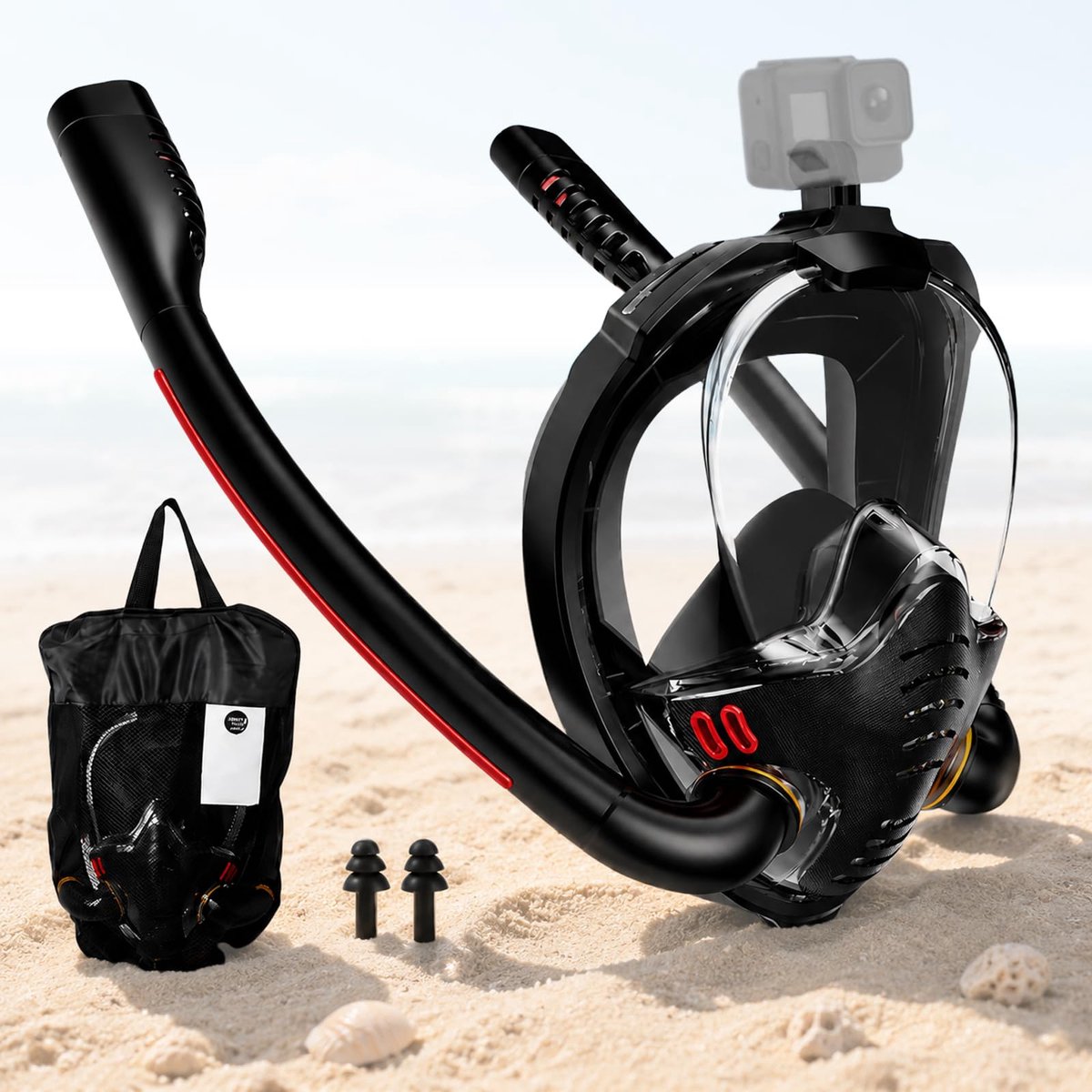 Snorkelset volwassenen - snorkelmasker met dubbele adembuizen - waterdicht en comfortabel - perfect voor snorkelen - ShopVlot