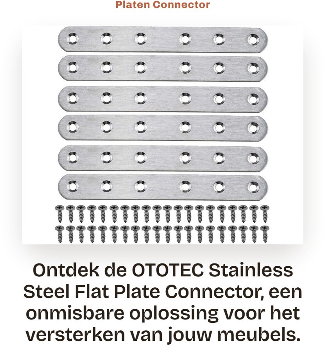 Dailygoods- Plankbeugel Roestvrij Staal - Hoekbeugel - Platte Plaat - Bevestigingsschroeven - Duurzaam - Eenvoudige Installatie