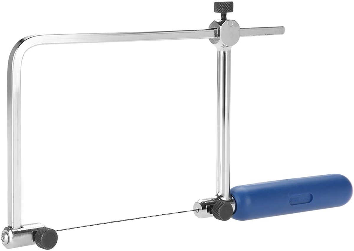 Dailygoods- Decoupeerzaag Hoog Carbon Staal - Verstelbaar Zaagframe - 6 Bladen - Handzaag - Houtbewerking - Snel Bladwissel - Zaag