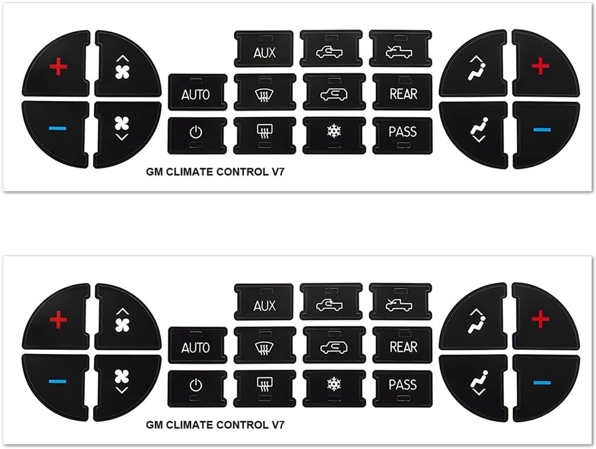 Dailygoods- Airconditioningknopstickers 2 stuks - Auto Sticker - PVC - Weerbestendig - Verbetering Uiterlijk - 10 x 10 cm - Autostickers