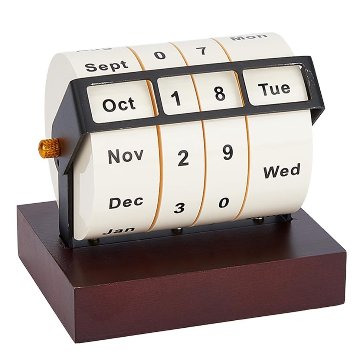 Dailygoods - Houten Roterende Perpetuele Kalender - Creatief Bureau Decor