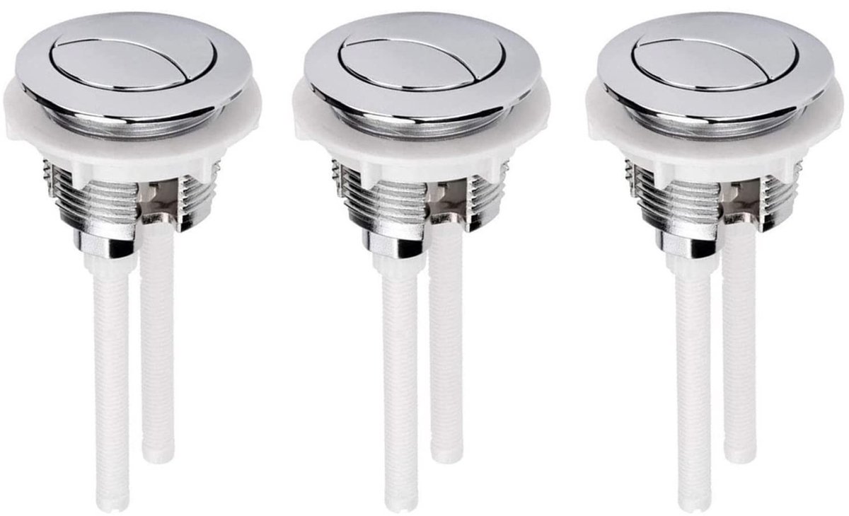 Dailygoods- Toiletknop Dubbel Druk - Vervanging Toilet Spoelknop - Duurzaam ABS - Corrosiebestendig - 38 mm Diameter - Schokbestendig