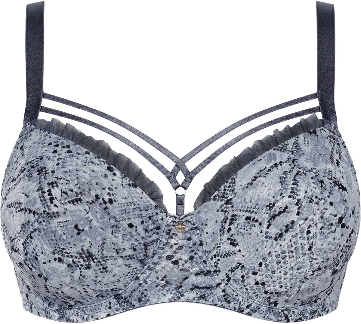 TruYou - Dames - TruYou beugelbeha zachte cups dierenprint - Donkergrijs - Maat 110B