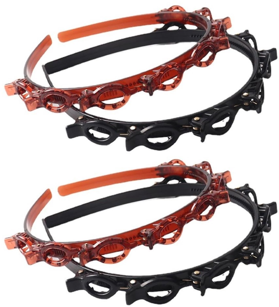 Dailygoods - 4 Stuks Uniseks Haarspelden met Clip - Haarband voor Dames met Dubbele Franjes
