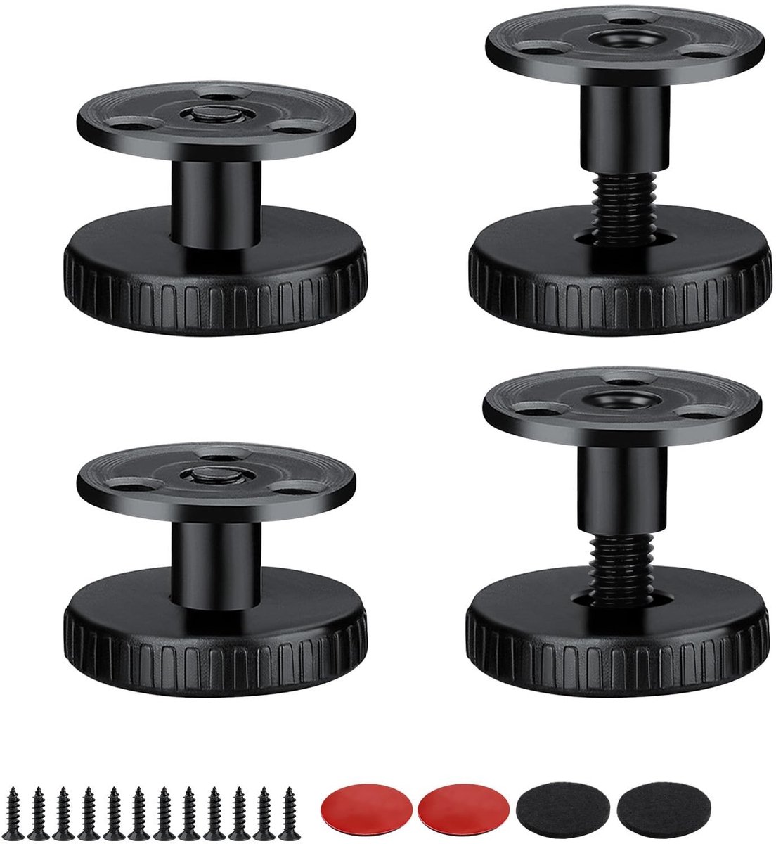 Dailygoods- Meubelpoten Verstelbaar - Meubelverhoger - Zelfklevend - Antislip - Belastbaar tot 100 kg - Hoogte 27-40 mm