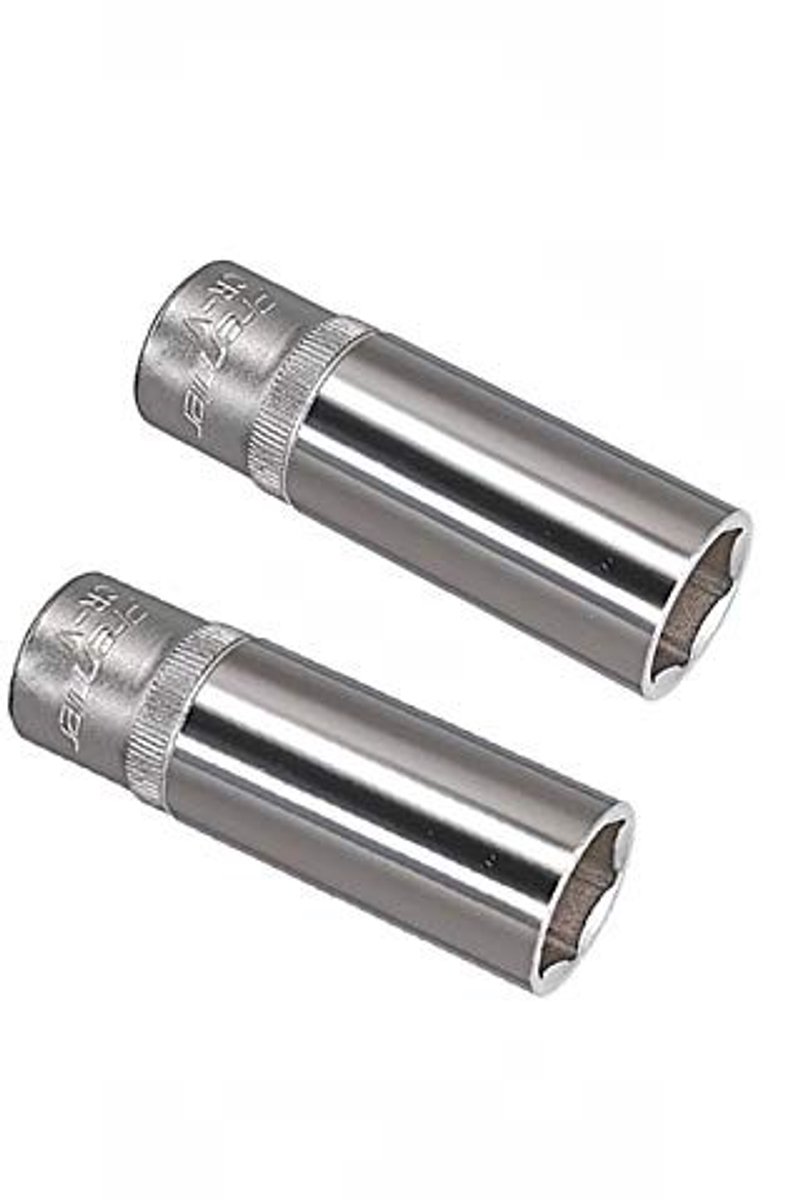 Dailygoods- Diepe Socket 50MM Lange Reach - Koudgesmeed Chroom-Vanadium-Staal - Verchroomd/P gepolijst - Gekartelde Ring - Levenslange Garantie - Lichtgewicht 33g - Steeksleutel