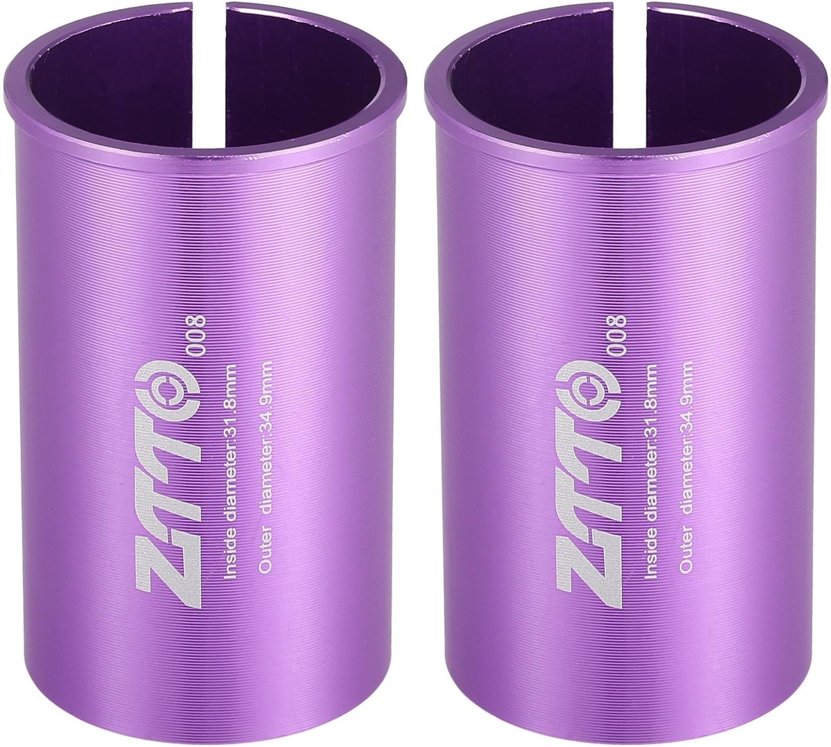 Dailygoods - Fiets Zadelpen Adapter - Zadelpen verloopbus - Verbeterd rijcomfort - 31.8mm en 34.9mm - Geschikt voor diverse fietsen - Set van 2