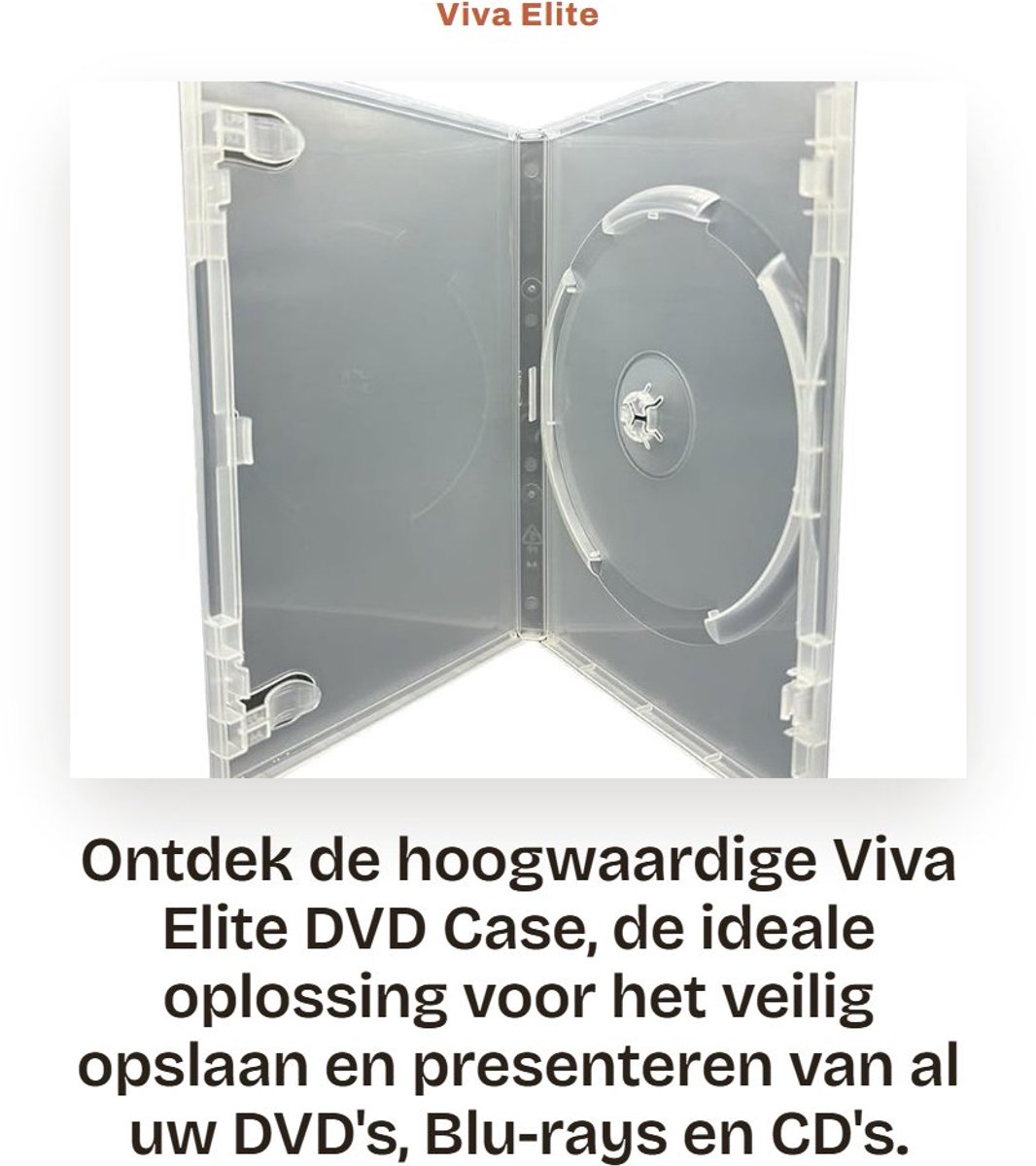 Dailygoods- DVD Case - Duurzaam - DVD Hoes - CD Hoes - Blu Ray Hoes - 1 Disc - Afmetingen 172 x 135 x 14mm