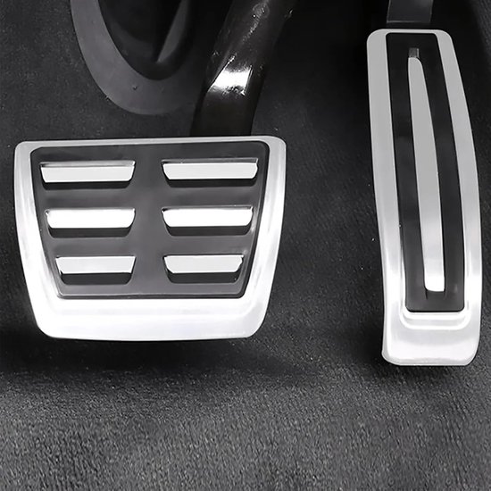 Pedaalkappen Auto - Pedaalhoezen Set - Veiliger Rijden - Roestvrij Staal - One Size - Zilver — afbeelding 2