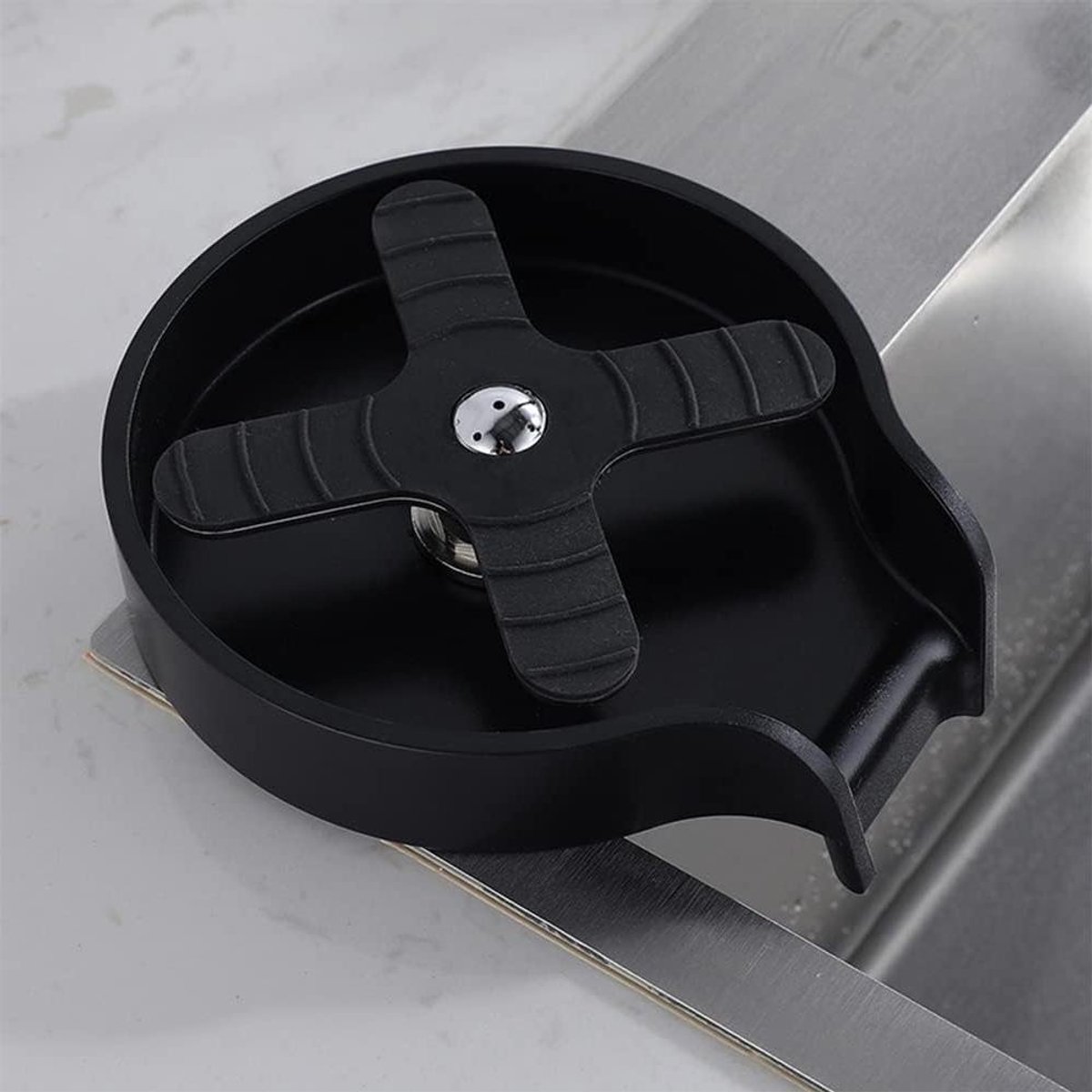 Keuken Glazenwasser - Fles Reiniger - Snel Glazen Spoelen - Automatische Sprayer - 22 mm opening - Zilver
