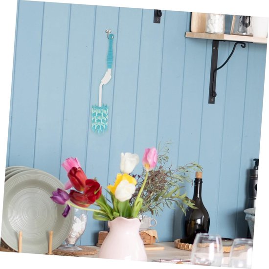 Flessenreinigingsborstel - Babyfles Borstel - Flessen Schoonmaken - Siliconen met Lange Steel - 32 cm - Blauw — afbeelding 3