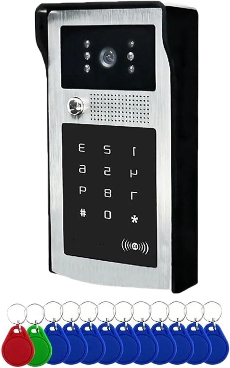 Slimme Deurbel Camera - Video Intercom - Toegangscontrole Thuis - RFID Code Toetsenbord - 110 Graden Kijkhoek - Metaal