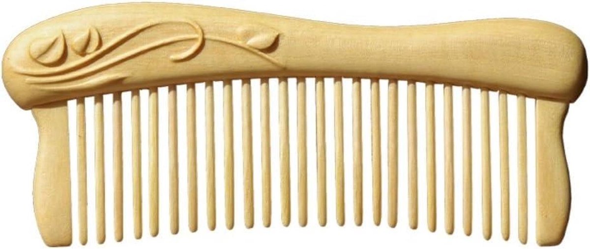 Fijne Kam - Dameskam Baardkam - Haar Styling - U-vormig Groefontwerp - 13 cm Lengte - Houtkleur