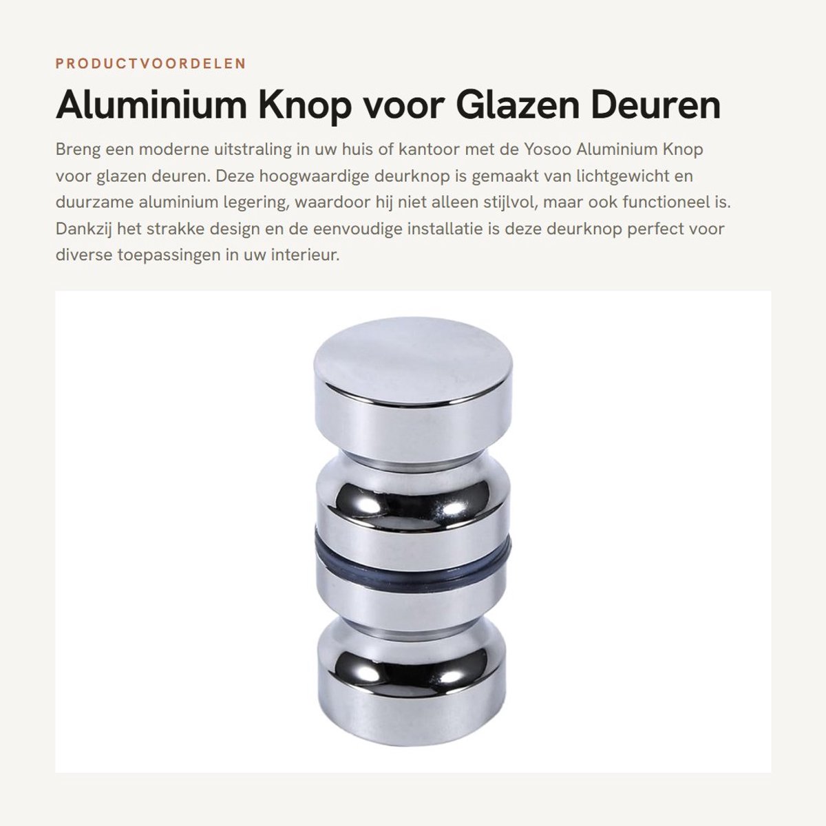 Dailygoods- Deurgreep Hoogwaardige Aluminium Legering - Deurknop - Deurbeslag - Deurkruk - Deurklink - Eenvoudig te Installeren - Geschikt voor Glazen Deuren