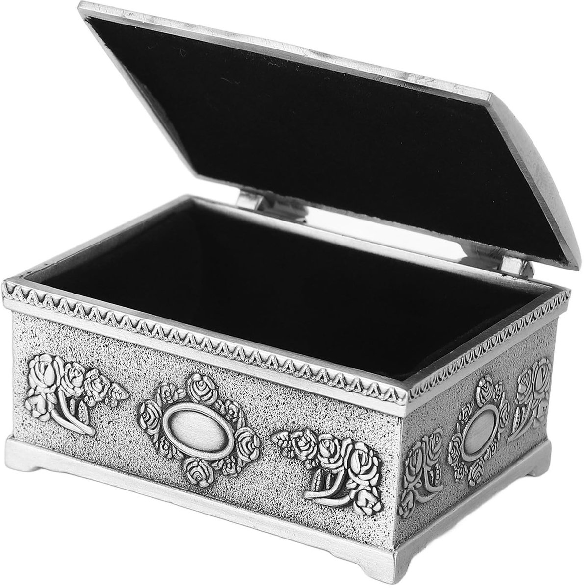 Dailygoods- Sieradendoos Vintage - Juwelendoosje - Sieradenopbergdoos - Geschikt voor Ringen/Oorbellen/Kettingen - Antieke Herdenkingsgeschenkdoos - Retro Design 6,5 x 5,4 x 3,2 cm - Juwelendoos