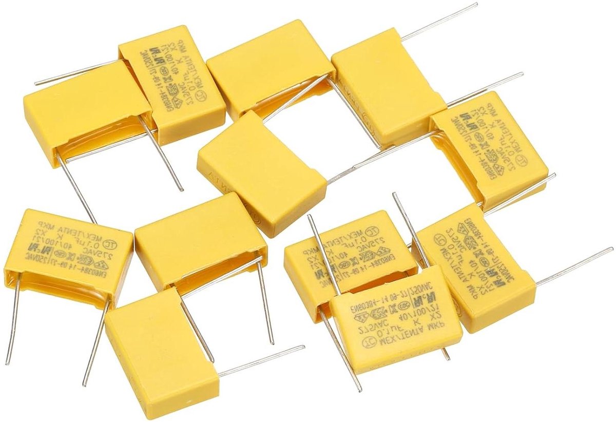 Veiligheidscondensatoren - Stroomfilters - Circuit Bescherming - Laag Frequentieverlies - 12 stuks - Geel