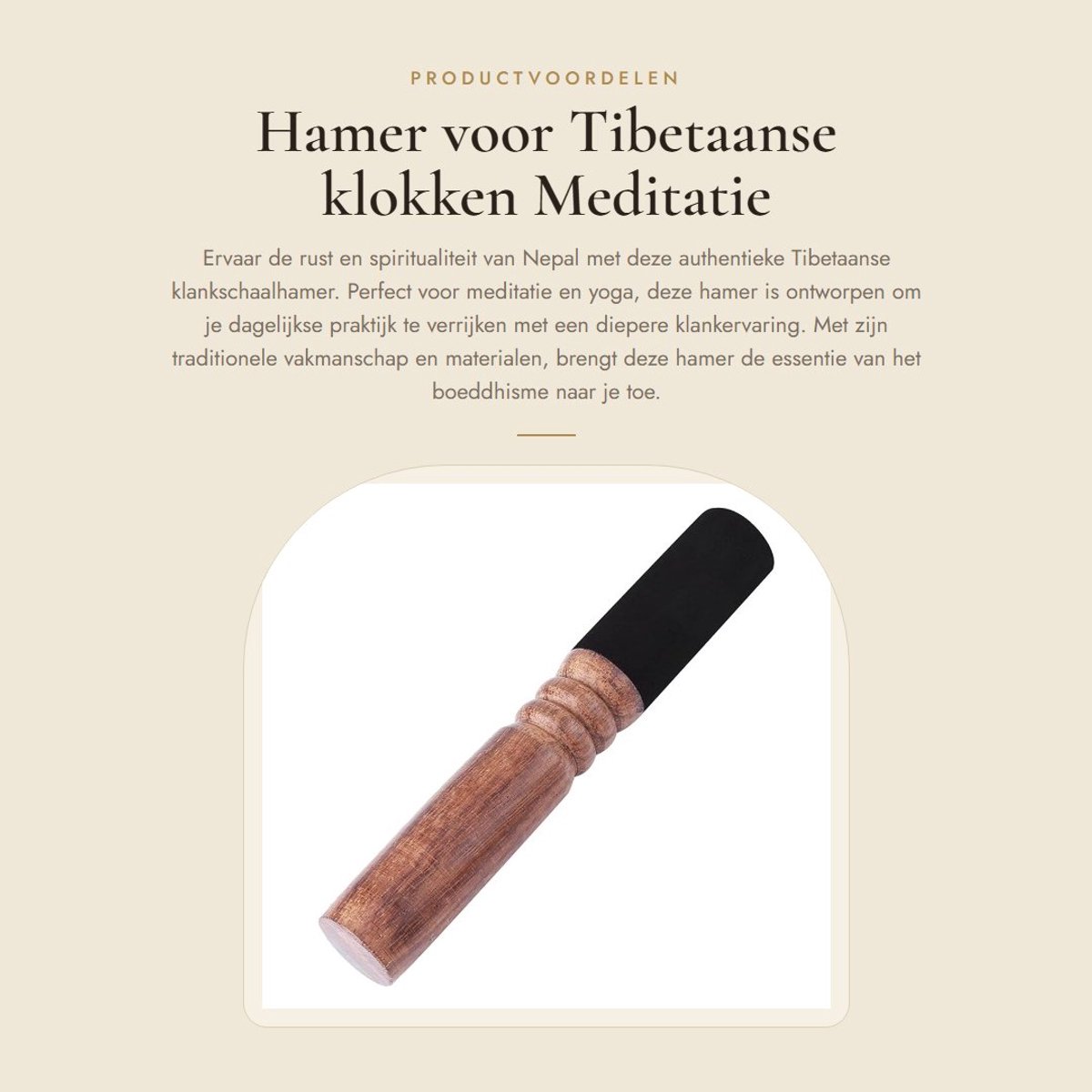 Dailygoods- Hamer voor Tibetaanse klokken - Houten Kloppers - Meditatie/Yoga - Boeddha Muziekinstrumenten - Authentiek Nepalees Design - Verbeterde Geluidskwaliteit - Klankschaalhamer