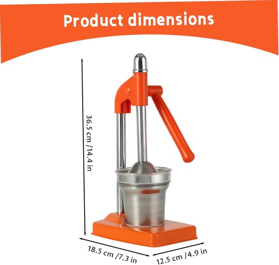 Handpers Roestvrij Staal - Citruspers Fruit Squeezer - Vers Sap Maken - Ergonomische Hendel — afbeelding 5