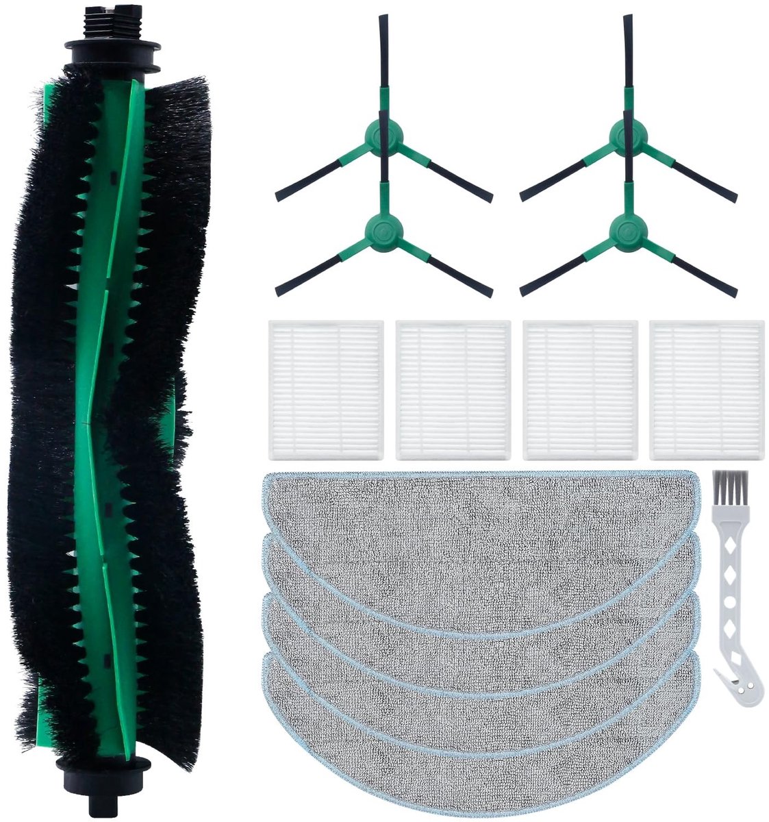 Dailygoods- Accessoiresset voor iRobot Roomba - 1 Hoofdborstel - 4 Filters - 4 Zijborstels - Reserveonderdelen - Compatibel met Y0112/Y0110/Y0140/Q0120/Q011/Q052 - Robotstofzuiger