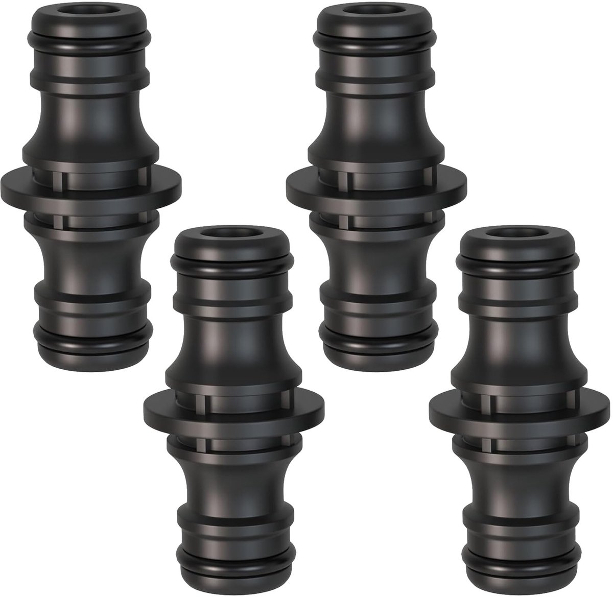 Dailygoods- Slangkoppeling 1/2-inch - Slangconnector - Set van 4 - Duurzaam - Corrosiebestendig - Eenvoudige aansluiting